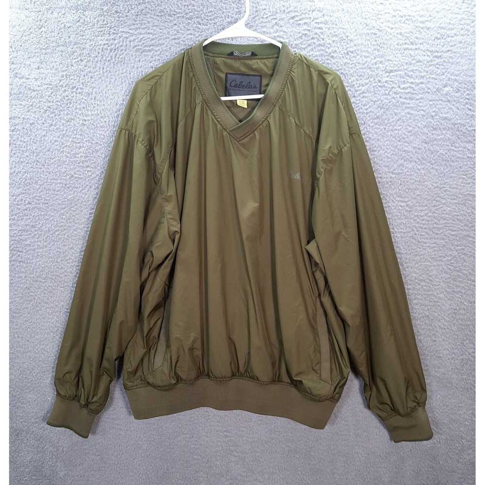 Cabelas Jacket Adult Extra Large Green‎ Windbreaker Outdoors Camping Hiking Mens